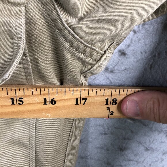 Vintage WWII Uniform Shirt Mens XS Khaki Long Sleeve Red Four Leaf Clover Patch - Picture 3 of 16